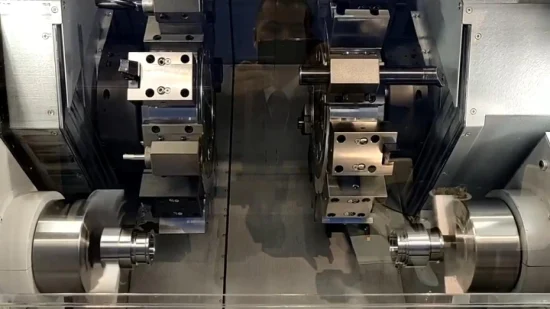 Doppelspindel-CNC-Drehmaschine mit 20 m/Min.-Geschwindigkeit und Hydrauliksystem